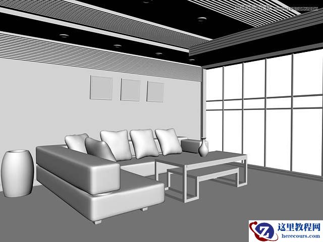 3DMAX实例教程：简单的室内场景渲染教程