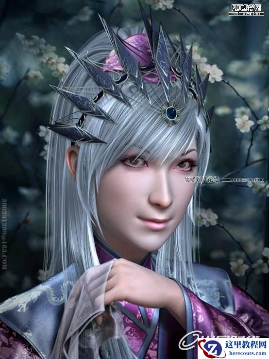 3ds Max制作风情万种的漂亮白发妖精