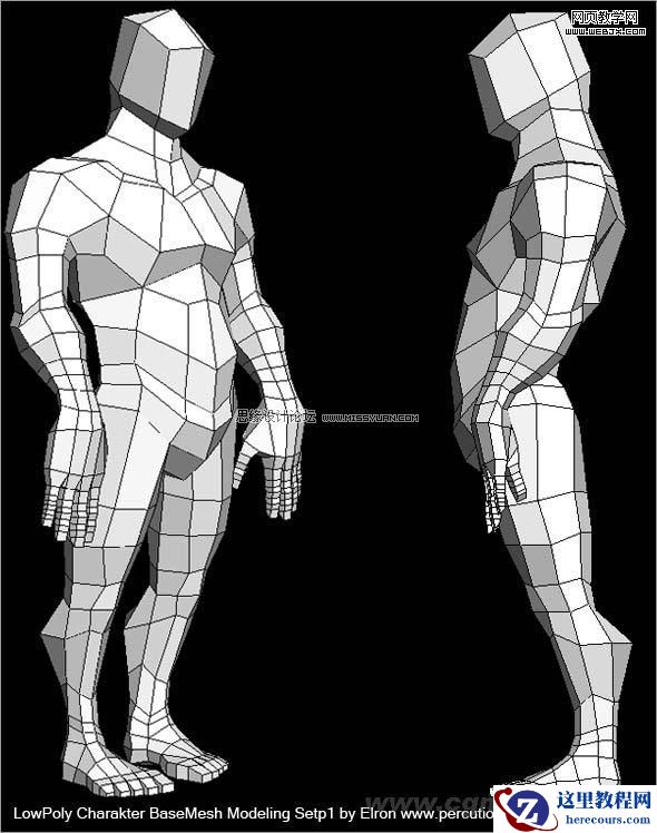 3DMAX建模教程：简单干净的多边形人物建模