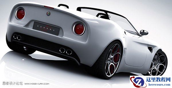 3ds MAX建模教程：制作逼真的敞篷跑车
