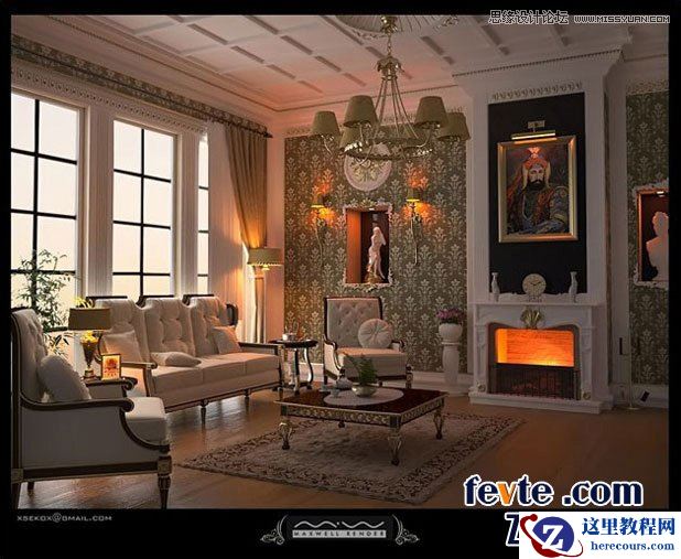 3DSMAX打造欧式古典客厅效果图教程