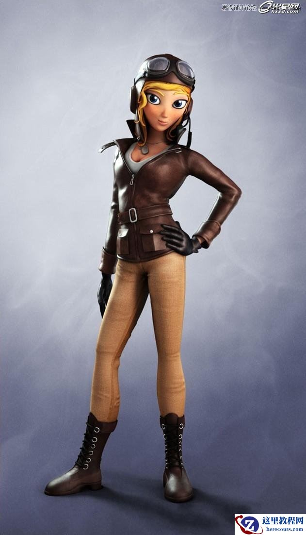3ds Max绘制三维角色飞行员安妮教程