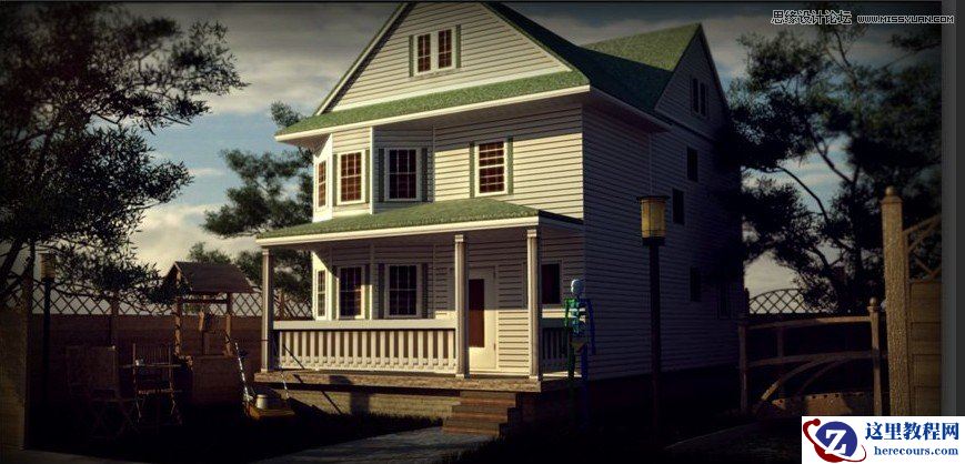 3dmax打造欧式小别墅效果图教程