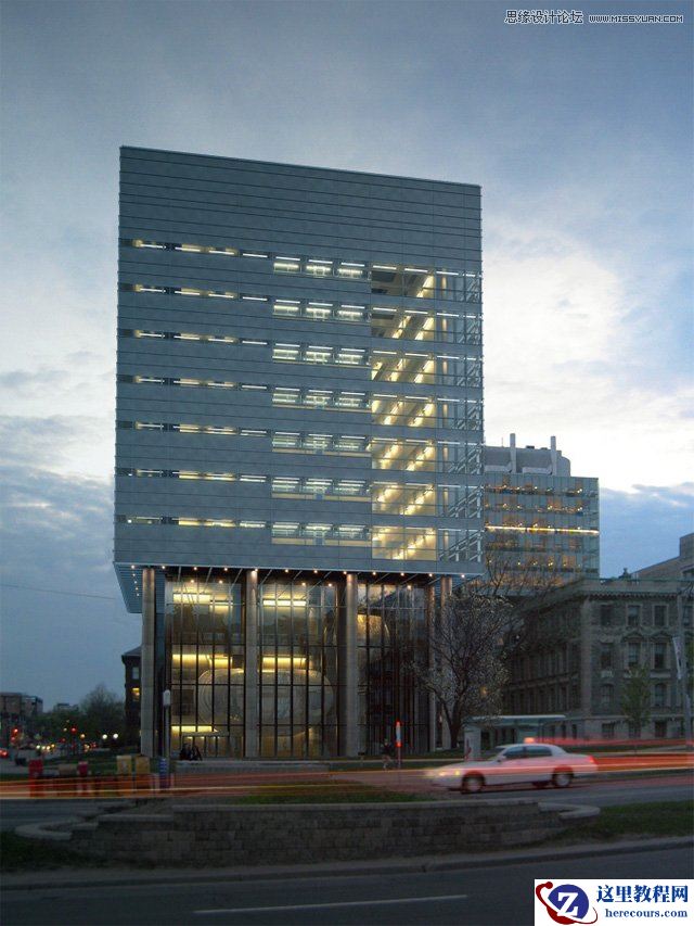 3dmax融合后期制作超酷室外效果图