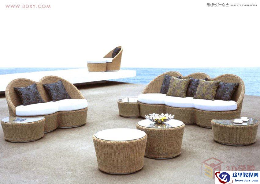 3DMAX制作逼真的藤编家具模型教程