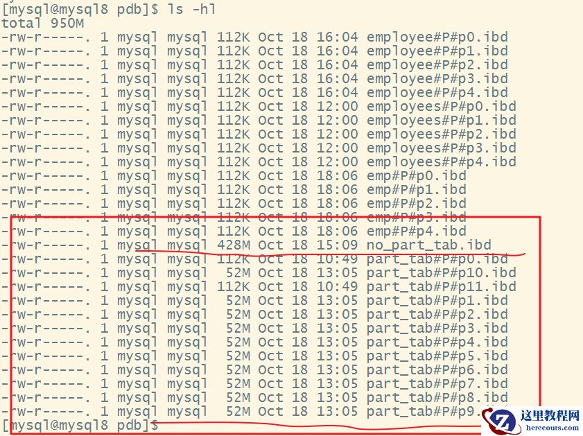 mysql 8.0.17 分区特性测试