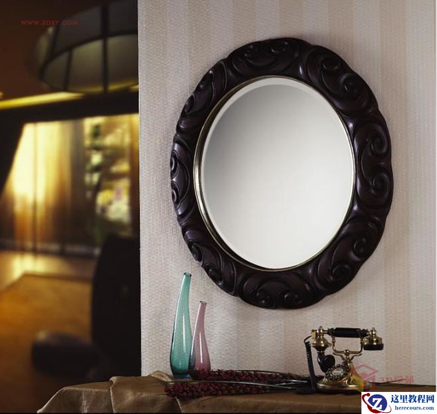 3DSMAX制作精美的雕花圆镜效果