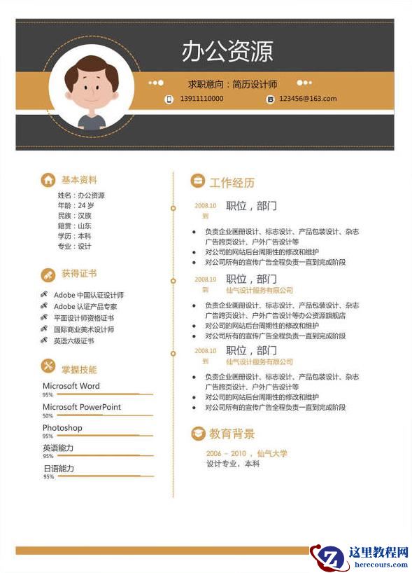 求职简历模板分享，需要的可以收藏哦！