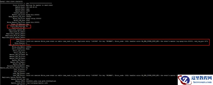 Could not execute Write_rows event on table time_task.tt_log