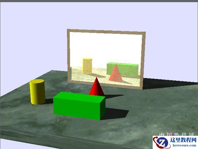 AutoCAD渲染教程：镜面的反射渲染技巧