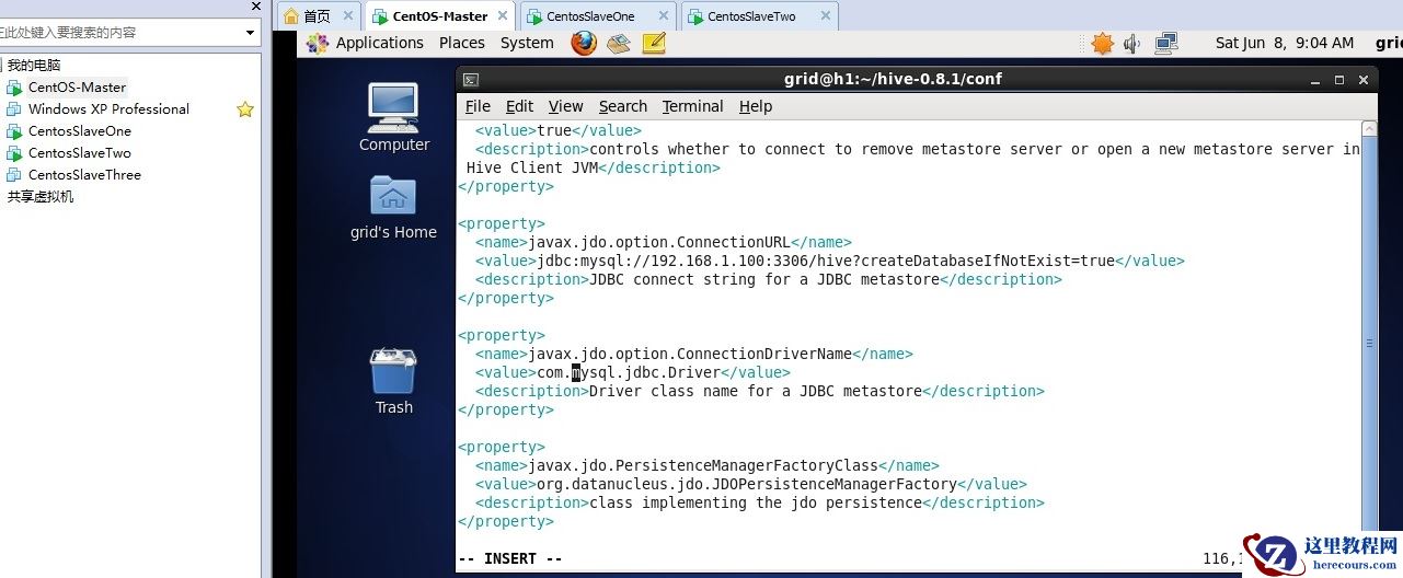 Hive安装mysql使用主机(win7)上的mysql数据库，