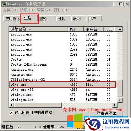 如何查看iis进程 pid（Windows 2003与Win 2008 R2）