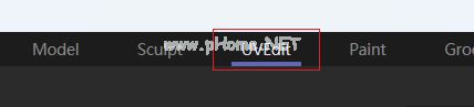 进入【UVEdit】布局界面