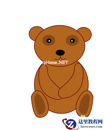 ps怎么手绘一只可爱的棕色小熊?