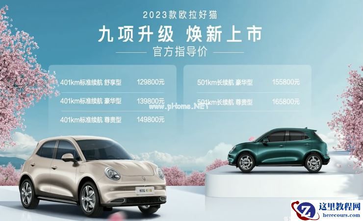 2023欧拉好猫上市:改用电子怀挡,起售价12.98万元