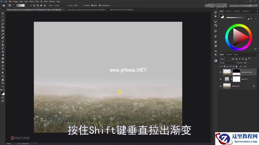 Photoshop创意合成森林中的新娘和鸟笼