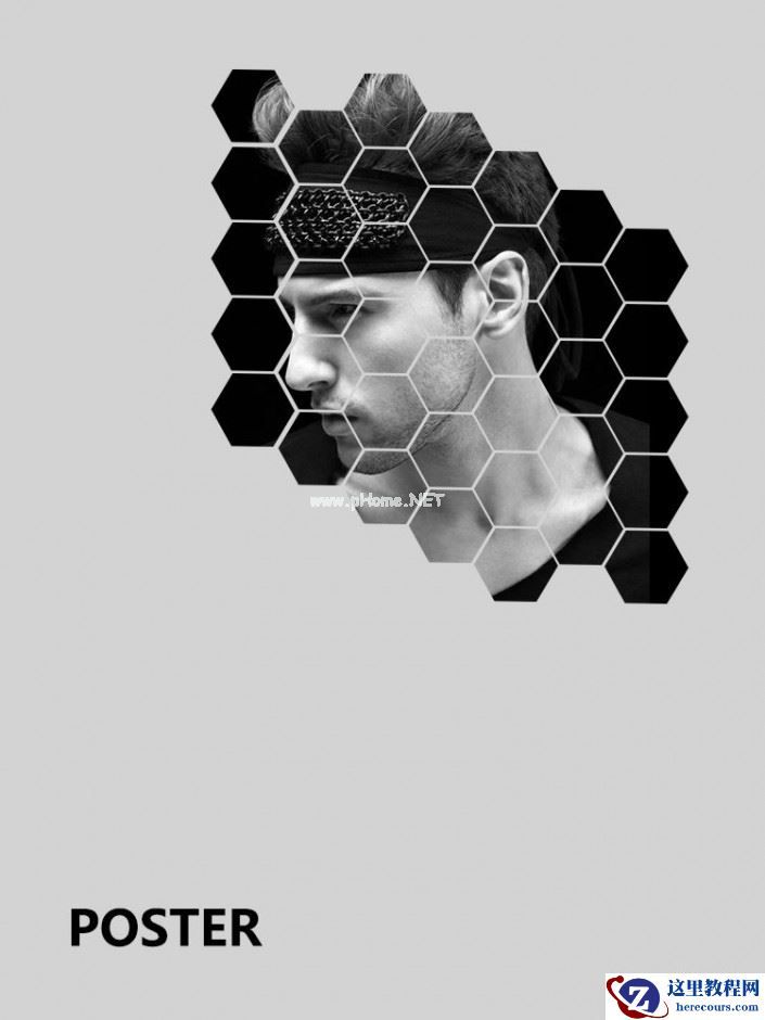 Photoshop设计蜂窝状的人像海报效果