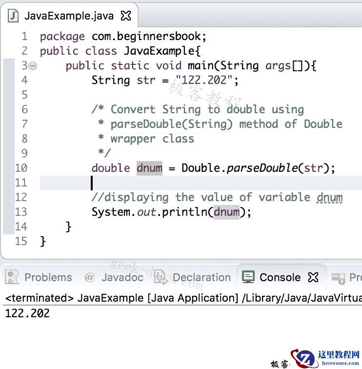 Java 实例 String到double的转换