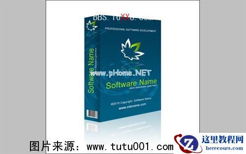 Photoshop纯鼠绘打造青蓝色软件包装盒,PSDEE.COM