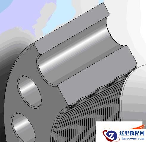 非标准螺纹法兰的三维模型及局部视图