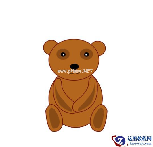 ps怎么手绘一只可爱的棕色小熊?