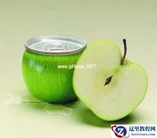 Photoshop创意合成苹果身体的易拉罐