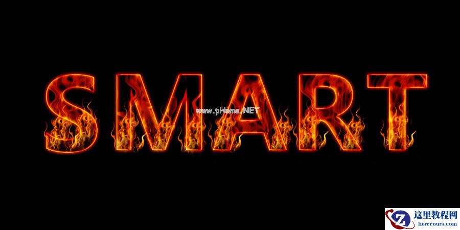 Photoshop制作火焰燃烧的文字教程