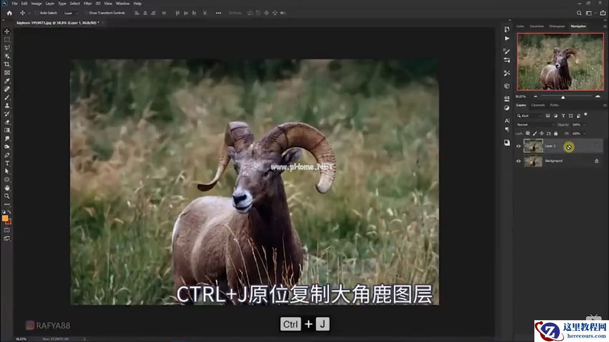 Photoshop合成魔幻主题的发光山羊