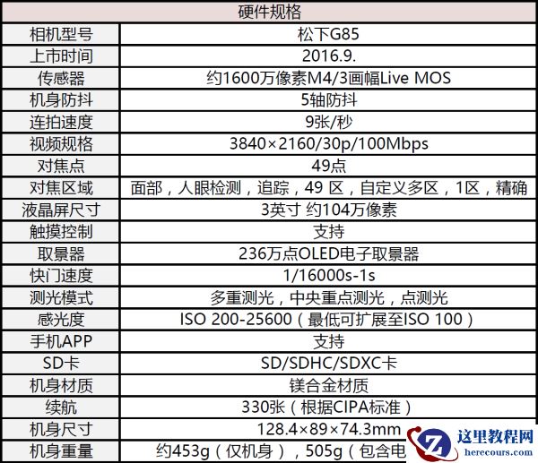 美味4K全家桶 松下G85无反相机评测