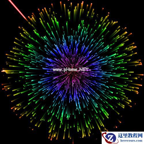 Photoshop制作炫丽多彩的烟花效果图
