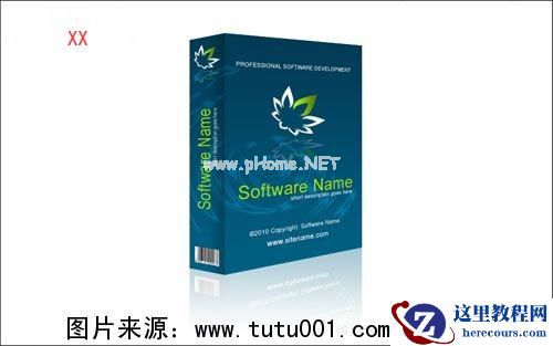 Photoshop纯鼠绘打造青蓝色软件包装盒,PSDEE.COM