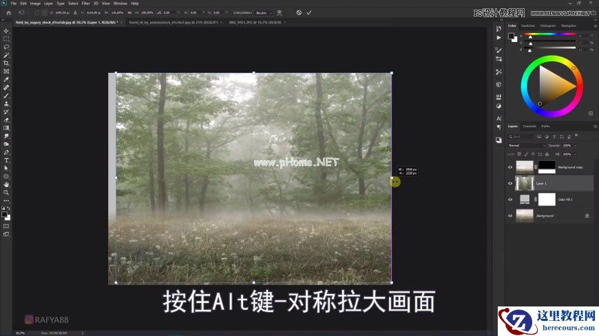 Photoshop创意合成森林中的新娘和鸟笼