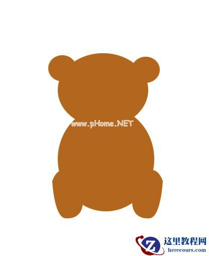 ps怎么手绘一只可爱的棕色小熊?