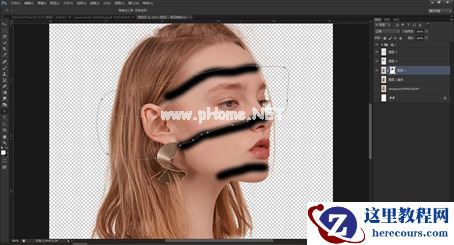 Photoshop创意合成从人物头像中长出的花朵