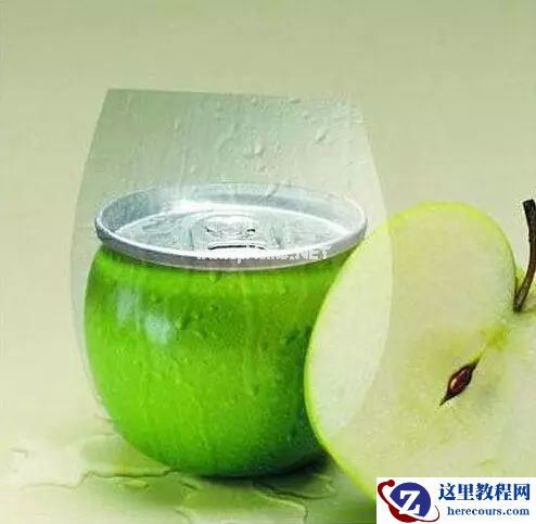 Photoshop创意合成苹果身体的易拉罐