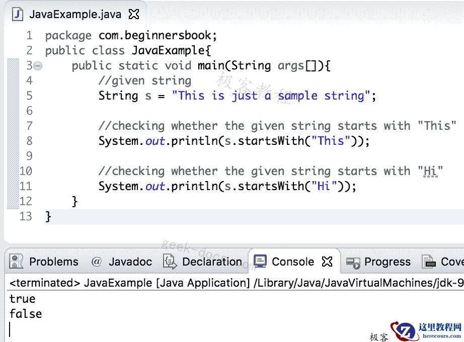 Java String startsWith方法