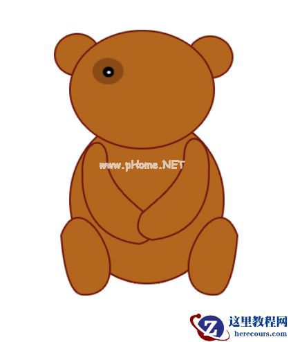 ps怎么手绘一只可爱的棕色小熊?