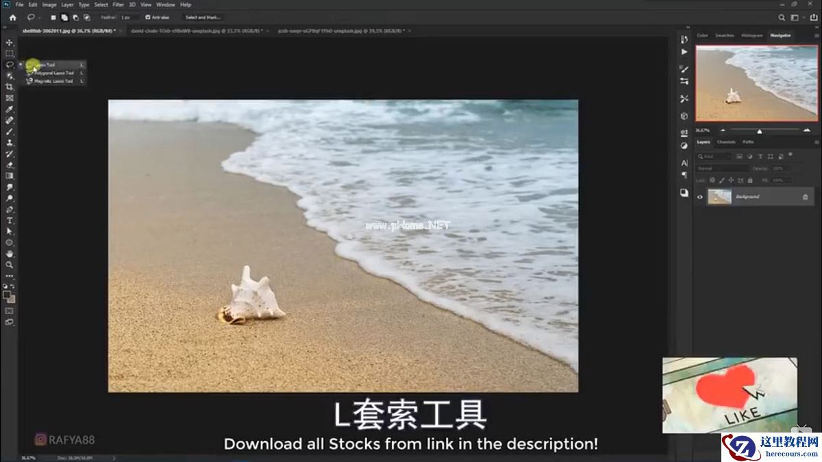 Photoshop合成海边海龟和被掀起的海浪场景
