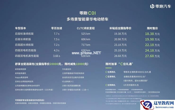 续航里程超700km、3秒级百公里加速，限时售价18.38万元起……「性价比卷王」零跑C01正式上市