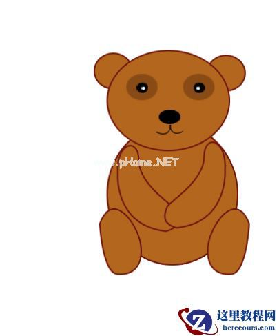 ps怎么手绘一只可爱的棕色小熊?