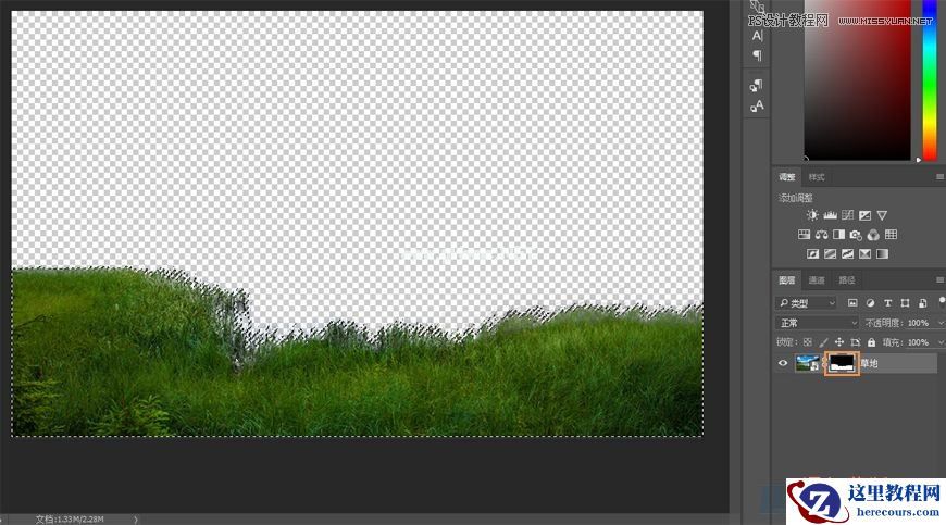 Photoshop合成森林中马灯下的小动物