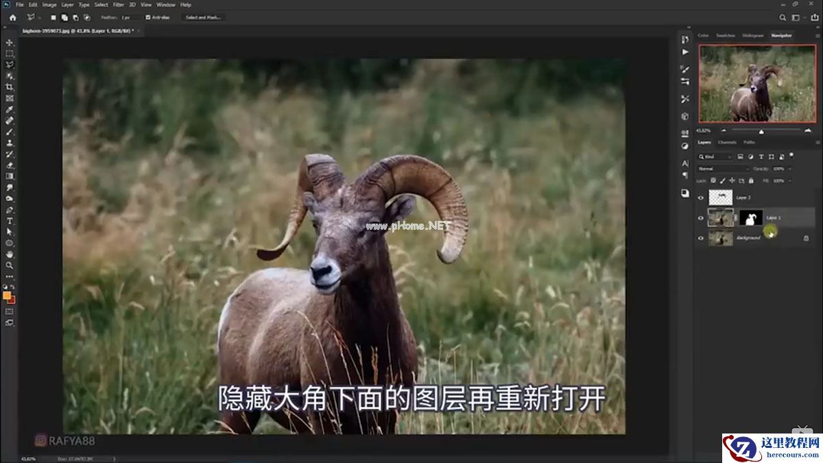 Photoshop合成魔幻主题的发光山羊