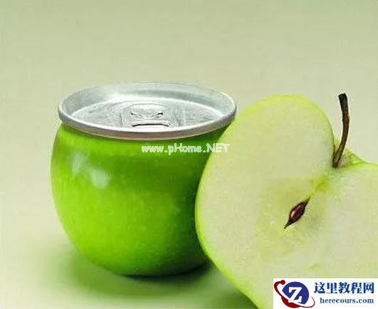 Photoshop创意合成苹果身体的易拉罐