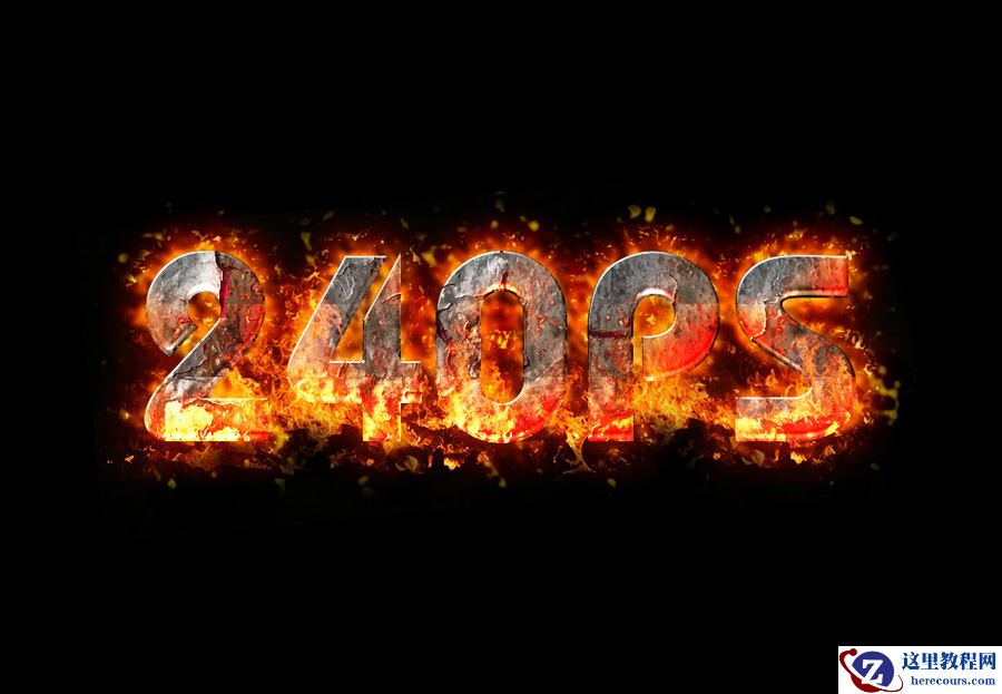 Photoshop制作颓废金属质感的火焰艺术字