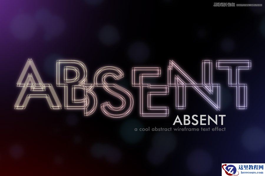 Photoshop设计抽象风格的霓虹字体教程