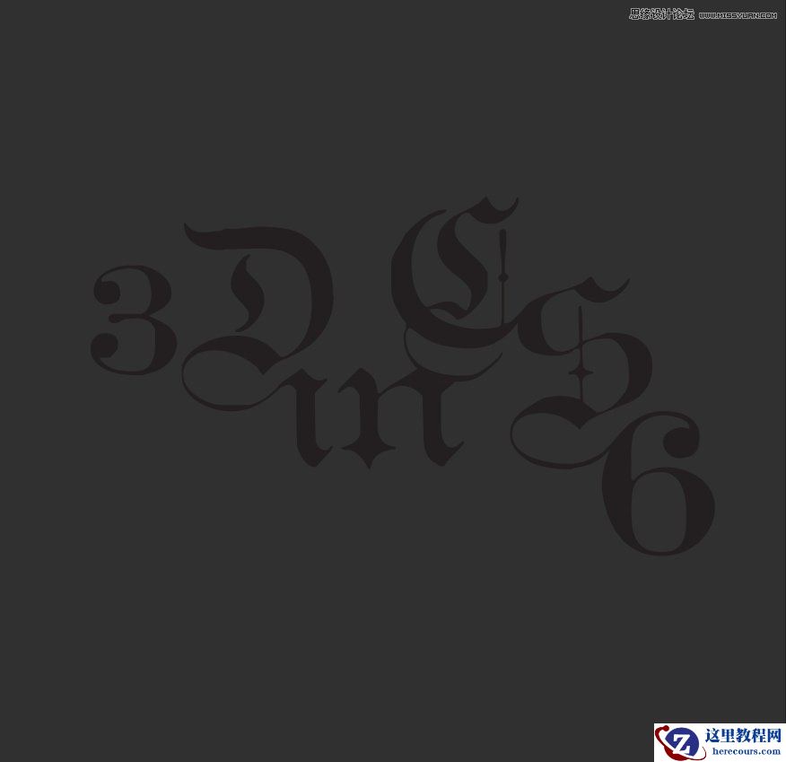 Photoshop CS6制作复古网纹立体字教程