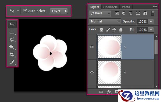 Photosho制作桃花装饰的春季艺术字教程
