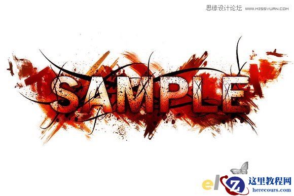 Photoshop制作喷溅颓废效果的艺术字