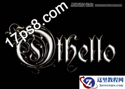 Photoshop制作金色铬合金金属字教程