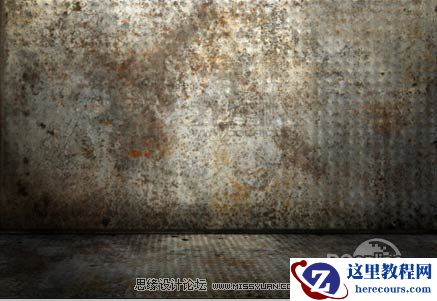 Photoshop制作颓废的生锈文字效果